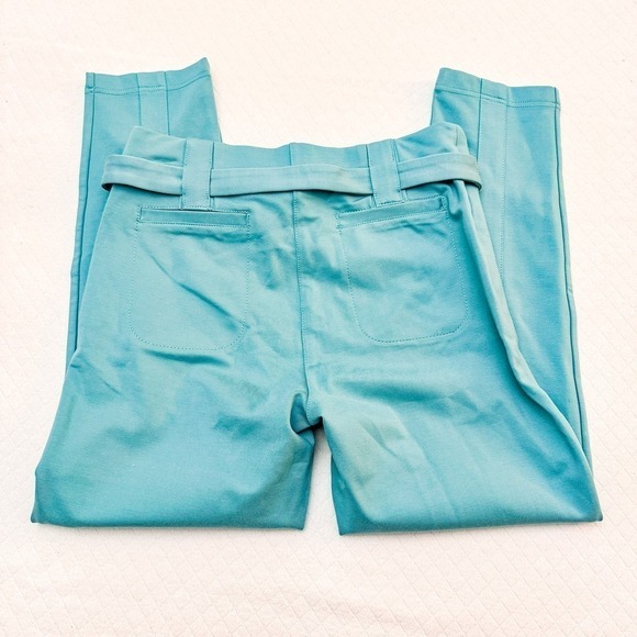 Betabrand Belted Blue Cropped Slack Pants Size Med Petite - Picture 3 of 7